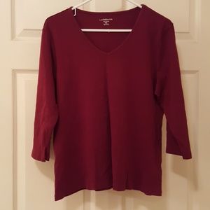 Burgundy 3/4 sleeve tee